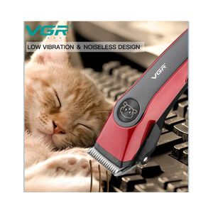 Maquina cortadora de pelo VGR, para mascotas perro y gato, rojo