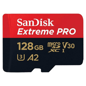 Memoria Sandisk Extreme Pro MicroSDXC 128GB 200MB/s con adaptador SD, U3, 4K UHD resistente
