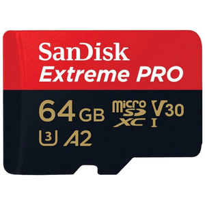 Memoria Sandisk Extreme Pro MicroSDXC 64GB 200MB/s con adaptador SD, U3, 4K UHD resistente