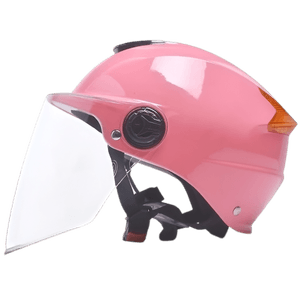Casco con visera para bicicleta, scooter o bicicleta eléctrica con ventilación, reflector y visor HD, rosado
