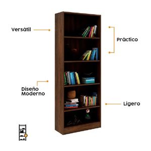 Biblioteca Cork rústico de möbelArt con estantes móviles, fácil montaje, MDP resistente y diseño versátil