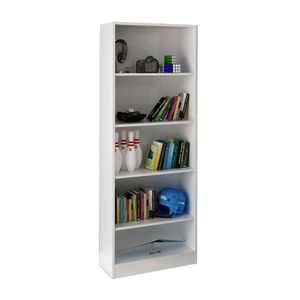 Biblioteca Cork MöbelArt con estantes móviles, fácil montaje, estructura MDP resistente y diseño versátil, blanco