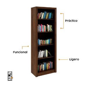 Biblioteca Cameron rústico möbelArt con estantes móviles y fijos, estructura MDP, fácil armado