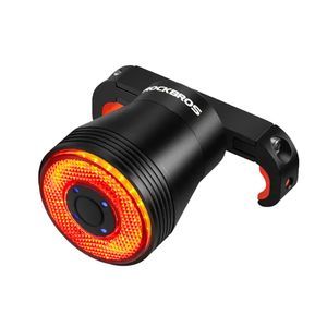 Luz trasera inteligente Rockbros Q5 para bicicleta, 60 lúmenes con sensor de movimiento y freno