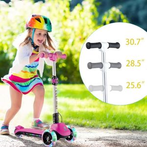 Scooter eléctrico Lefelwel para niñas, 3 ruedas con luces LED y límite de velocidad segura