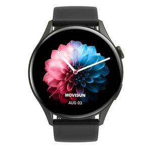 Smartwatch Movisun Watch One2, pantalla AMOLED 1.43", IP68, llamadas, salud, entrenamientos, negro