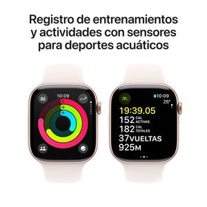 Apple Watch Series 10, caja de aluminio 46mm, correa deportiva, GPS, watchOS, rosado