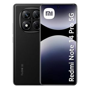 Celular Xiaomi Redmi Note 14 Pro 5G 256GB, 8GB RAM, cámara principal 200MP + 8MP + 2MP, frontal 20MP, 6.67'', negro