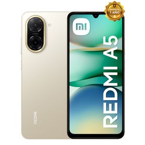 Celular Xiaomi Redmi A5 4G 128GB, 4GB RAM, cámara principal 32MP, frontal 8MP, 6.88'', dorado