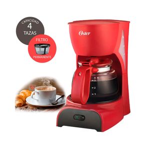 Cafetera Oster 4 tazas roja BVSTDCD5R, filtro permanente, pausa para servir