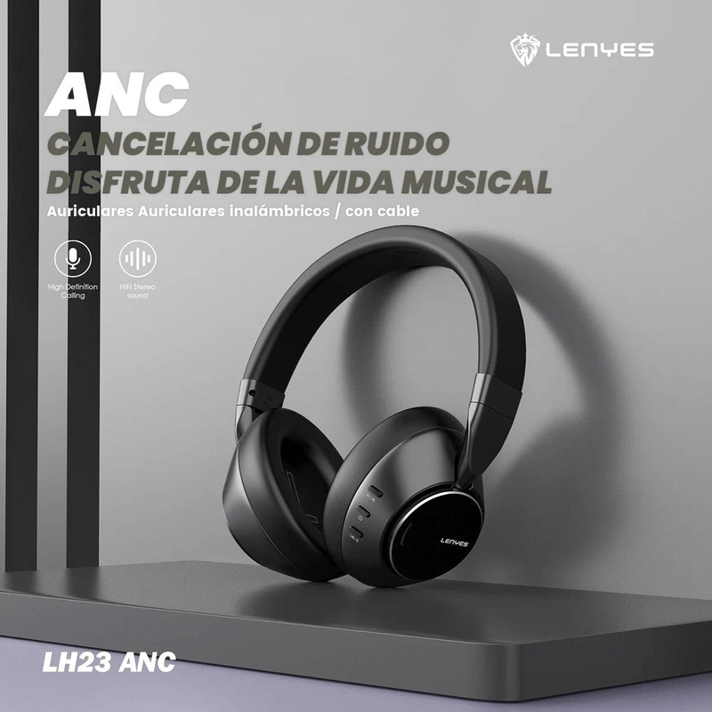 Audífono Lenyes LH23 cancelación de ruido Negro Especificaciones tecnología ANC para reducción activa de ruido