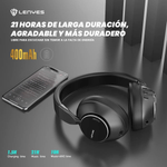 Audífono Lenyes LH23 cancelación de ruido Negro Especificaciones batería de hasta 20 horas y tecnología ANC
