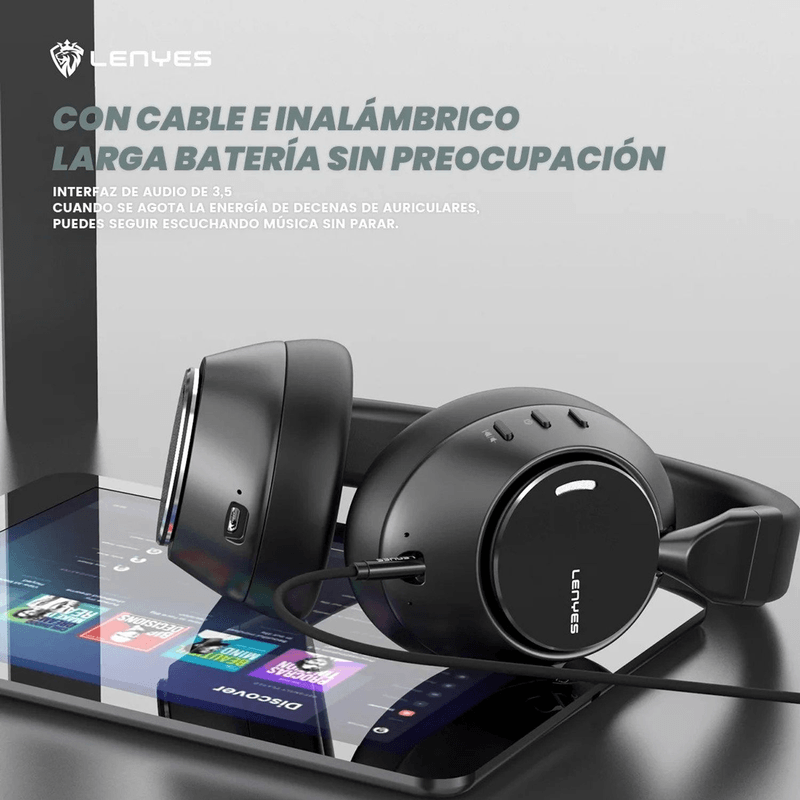 Audífono Lenyes LH23 cancelación de ruido Negro Especificaciones calidad de sonido inmersiva para música y películas