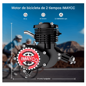 Kit convertible IMAYCC para bicicleta con motor de 80 cc, 2 tiempos, con computadora digital, negro