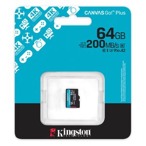 MicroSDXC Canvas Go Plus Gen4 64GB V30 A2 U3 Kingston