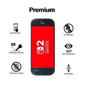 Pack 2 micas de vidrio templado, para Nintendo Switch 2, protección ultraresistente, y máxima sensibilidad