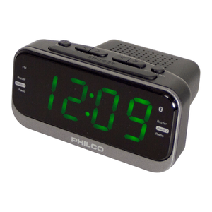 Radio reloj despertador Philco de 1.2, alarma dual, radio FM, negro - PAR1012BT-GR