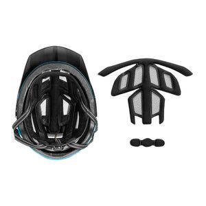 Casco Rockbros TS-39 para ciclismo ruta y MTB con ala desmontable, azul y blanco