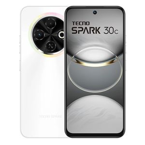 Celular Tecno Spark 30C 4G 256GB, 4GB RAM, cámara principal 50MP + frontal 8MP, 6.67", blanco
