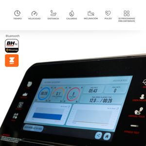 Trotadora BH RS1000 TFT, velocidad max. 12km, negro