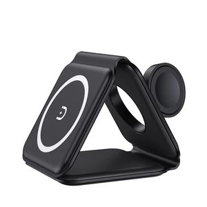 Cargador inalámbrico, multifuncional, magnético 3 en 1, potencia 15W, negro