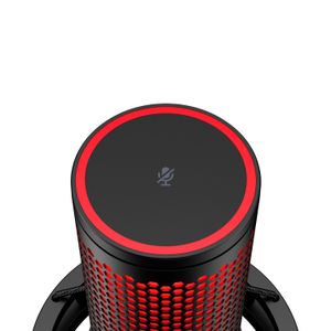 Micrófono HyperX QuadCast 2, USB, gamer, grabación de estudio, iluminación RGB, controles intuitivos, negro