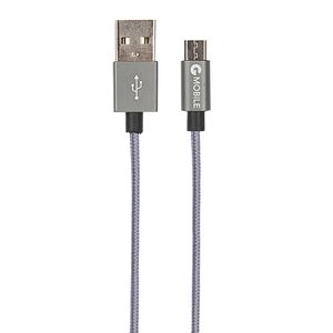 Cable micro USB  a USB G Mobile 30 cm, forrado de nylon, gris (reempacado)