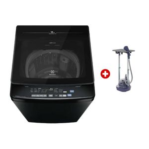 Combo Electrolux: Lavadora carga superior 13kg, Efficient Silent Inverter, negro (EWIJ13F2XSYB) + Vaporizador de ropa Expert (EGS20)
