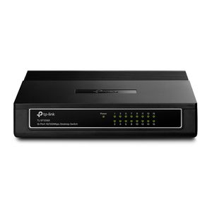 Switch Conmutador TP-Link TL-SF1016D, 16 puertos, Fast Ethernet, 10/100Mbps, conmutador para red oficina, escritorio, ahorro energía, negro