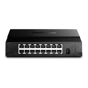 Switch Conmutador TP-Link TL-SF1016D, 16 puertos, Fast Ethernet, 10/100Mbps, conmutador para red oficina, escritorio, ahorro energía, negro
