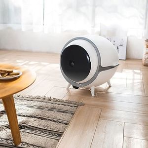 Arenero automático smart para gatos con desinfección UV, bluetooth, Wi-Fi, gran capacidad, blanco