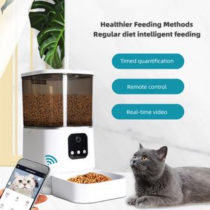 Comedero smart de 6 litros con cámara, Wi-Fi, bandeja de acero inoxidable, blanco