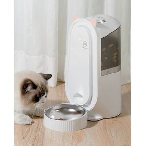 Comedero smart 4 litros con Wi-Fi para gatos, bandeja acero, blanco