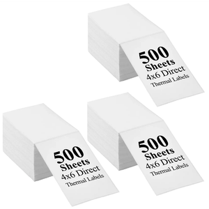 Pack 3 fajos de 500 etiquetas térmicas adhesivas 10x15cm plegadas, uso comercial