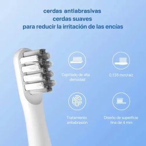 Cepillo eléctrico Bomidi T501, ultrasónico, recargable tipo C, 3 cabezales gratis, blanco
