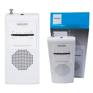 Radio portátil analógica Philips FM, parlante control de volumen, blanco - AE1500