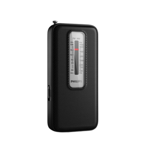 Radio portátil analógica Philips FM, antena telescópica, negro - TAR150600