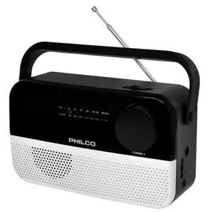 Radio portátil Philco AM/FM, bluetooth, altavoz, antena telescópica, negro - PJR2200BT-SL