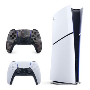 Consola PlayStation 5 HW Slim Edición Digital Bundle incluye 2 cupones de juegos Returnal/Ratchet and Clank + Dualsense gris camuflaje