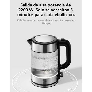 Jarra eléctrica Xiaomi Electric Glass, 1.7 litros, 2200W, LED, vidrio