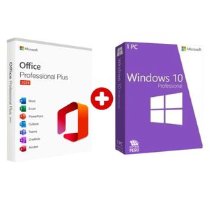 Combo licencia digital Microsoft Office 2024 Professional Plus + Windows 10 Pro, 1 PC, activación permanente