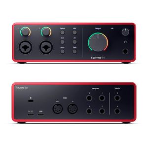 Interfaz de audio Focusrite, Scarlett 4i4 4th Gen, MIDI, 4 entradas, USB-C