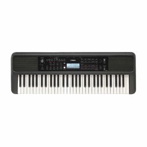 Teclado Yamaha PSR-E383 digital portátil, 61 teclas, pantalla LCD, 650 voces, 260 estilos, EQ y efectos, negro