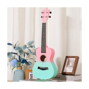 Ukelele concierto, 23", madera tilo, acabado mate, funda, accesorios, verde