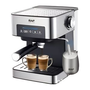 Cafetera espresso RAF R136 850W con bomba 15 bares, depósito 1.6L, espumador de leche, display digital