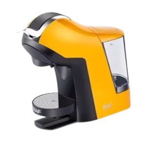 Cafetera encapsulada 3 en 1 RAF R.1950, expresso, cappuccino y latte, 1400W, 1L, indicador de agua, amarillo