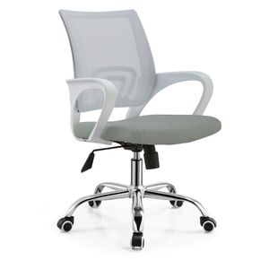Silla ejecutiva Venso RTA-804, respaldo malla, asiento acolchado, base cromada, mecanismo basculante, gris