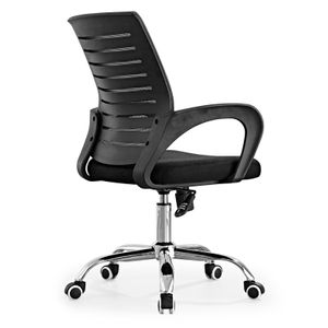 Silla ejecutiva Venso RTA-UT5HDA7PT, malla, mecanismo basculante, brazos fijos, base cromada, negro