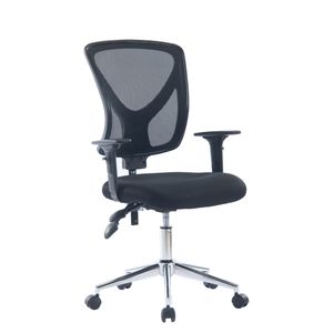 Silla ejecutiva Venso RTA-6020, respaldo malla regulable, brazos ajustables, base cromada, mecanismo LAP, negro