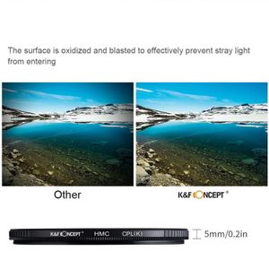 Filtro polarizado CPL K&F Concept - Slim - Multi Coated 62 mm, negro